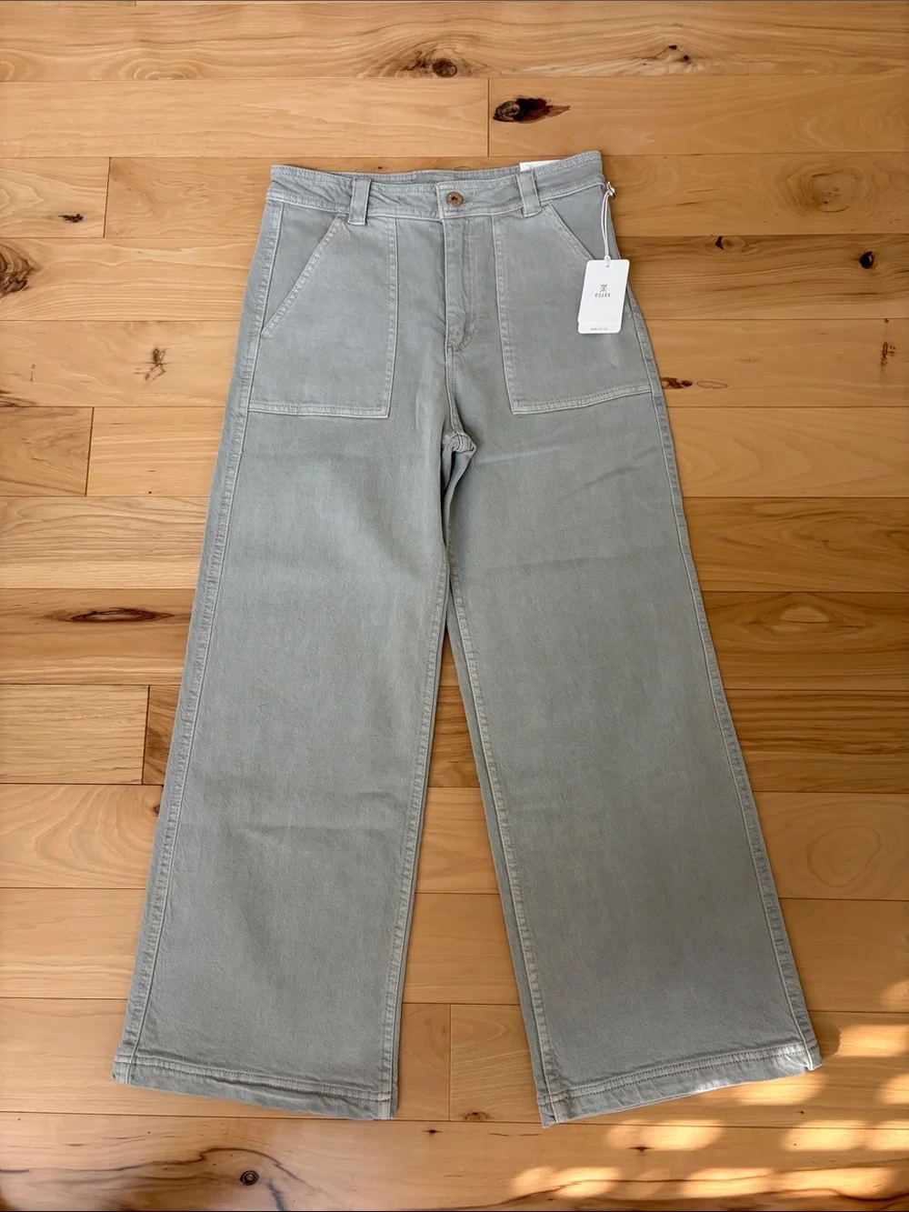 NWT ROARK HWY SS125 Wide Leg Sailor Fit Jeans Color Cement Size 27 Retail $99